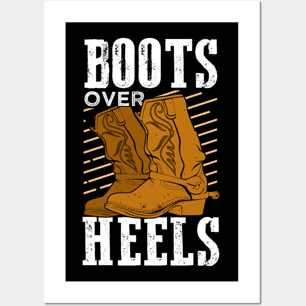 Boots Over Heels Equestrian Girl Gift Wall Art by Dolde08